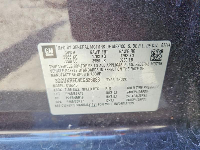 Aukcja sprzedaży 2014 Chevrolet Silverado, vin: 3GCUKREC4EG536083, numer aukcji: 62627076