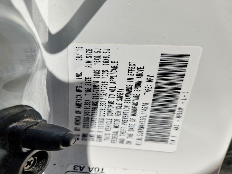 Aukcja sprzedaży 2015 Honda Cr-v, vin: 5J6RM4H33FL114576, numer aukcji: 59745206