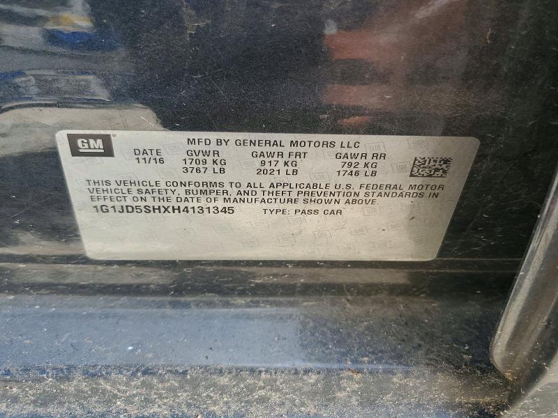 Продаж на аукціоні авто 2017 Chevrolet Sonic, vin: 1G1JD5SHXH4131345, номер лоту: 61965686
