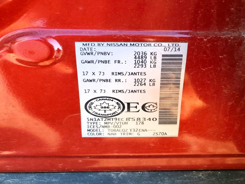 2014 Nissan Rogue მანქანა იყიდება აუქციონზე, vin: 5N1AT2MT9EC858340, აუქციონის ნომერი: 62016886