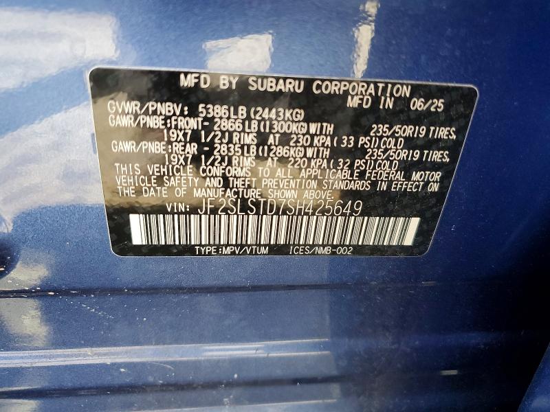 Продаж на аукціоні авто 2025 Subaru Forester, vin: JF2SLSTD7SH425649, номер лоту: 60230186