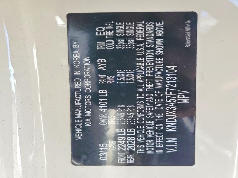 62615666 :رقم المزاد ، KNDJX3A57F7213104 vin ، 2015 Kia Soul مزاد بيع