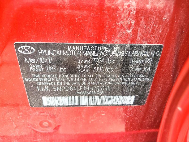 Продаж на аукціоні авто 2017 Hyundai Elantra, vin: 5NPD84LF1HH203138, номер лоту: 59337256