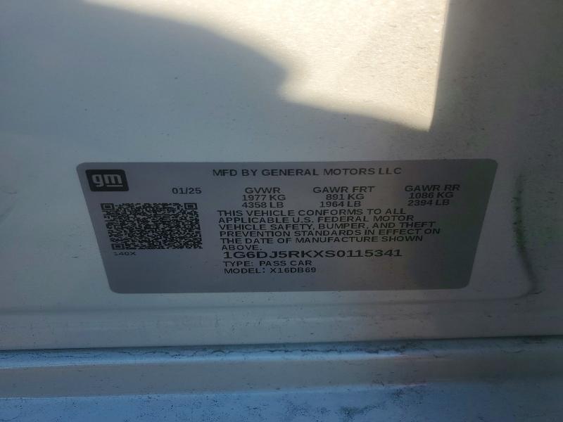Продажа на аукционе авто 2025 Cadillac Ct4, vin: 1G6DJ5RKXS0115341, номер лота: 59844566