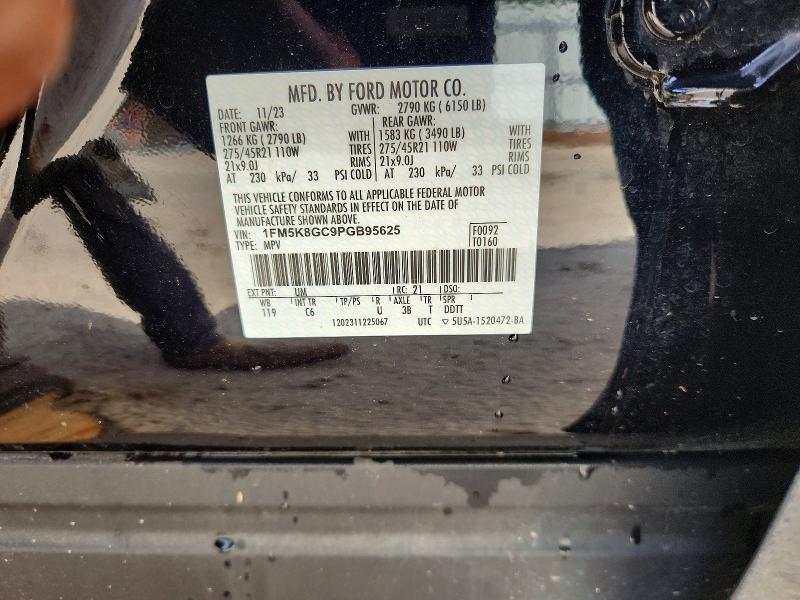 59230466 :رقم المزاد ، 1FM5K8GC9PGB95625 vin ، 2023 Ford Explorer مزاد بيع
