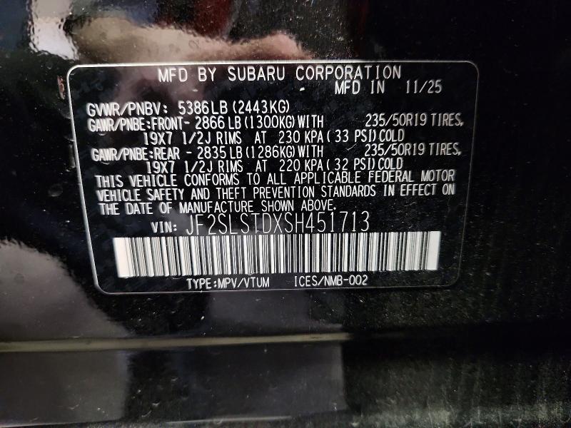 Продажа на аукционе авто 2025 Subaru Forester, vin: JF2SLSTDXSH451713, номер лота: 62566496