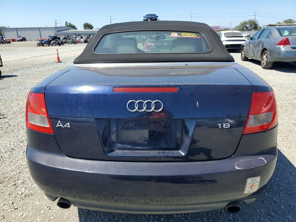 2006 Audi A4 მანქანა იყიდება აუქციონზე, vin: WAUAC48H46K004933, აუქციონის ნომერი: 59400726