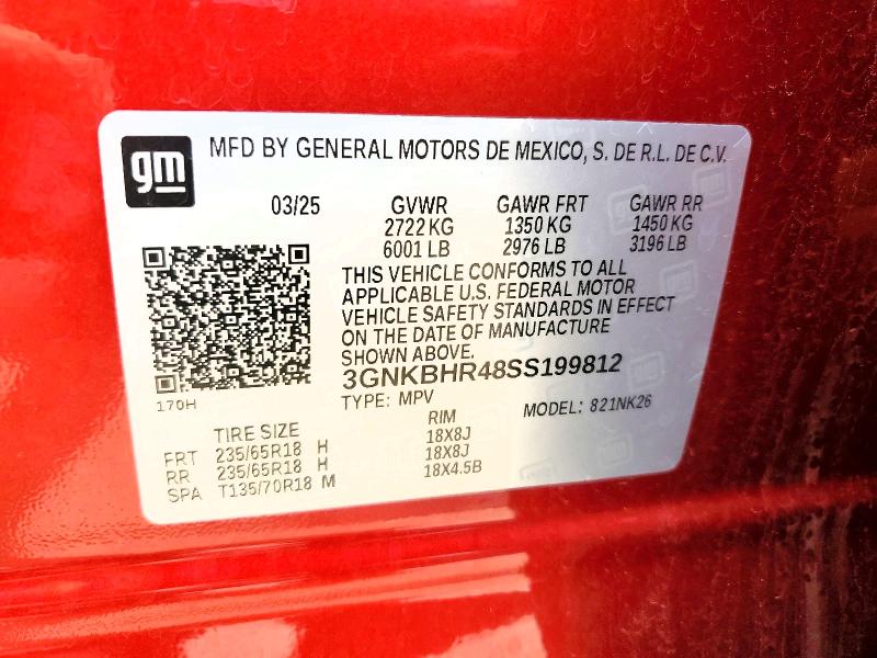 Продажа на аукционе авто 2025 Chevrolet Blazer, vin: 3GNKBHR48SS199812, номер лота: 63211026
