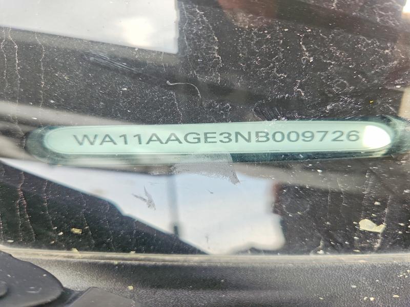 2022 Audi E-tron მანქანა იყიდება აუქციონზე, vin: WA11AAGE3NB009726, აუქციონის ნომერი: 62634796