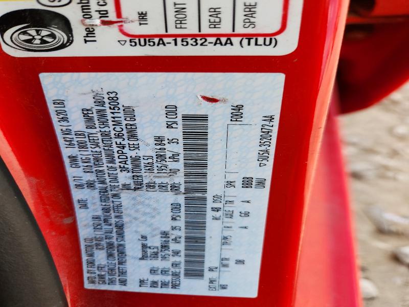 2012 Ford Fiesta მანქანა იყიდება აუქციონზე, vin: 3FADP4FJ6CM115083, აუქციონის ნომერი: 59767136