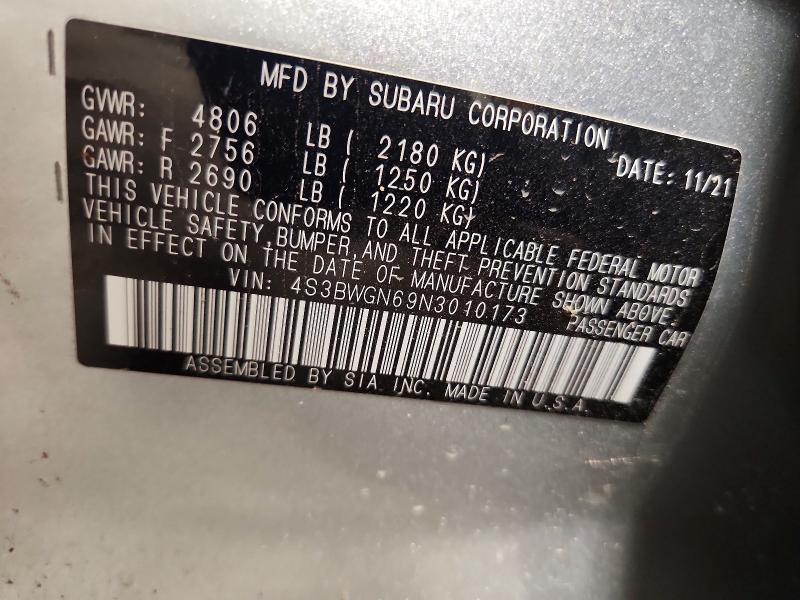 Продаж на аукціоні авто 2022 Subaru Legacy, vin: 4S3BWGN69N3010173, номер лоту: 62159166