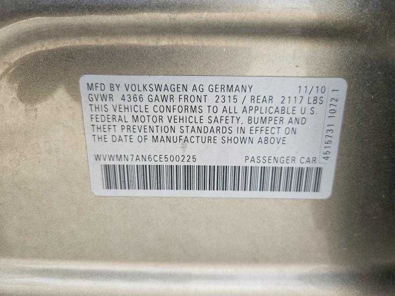 Продажа на аукционе авто 2012 Volkswagen Cc, vin: WVWMN7AN6CE500225, номер лота: 60524016
