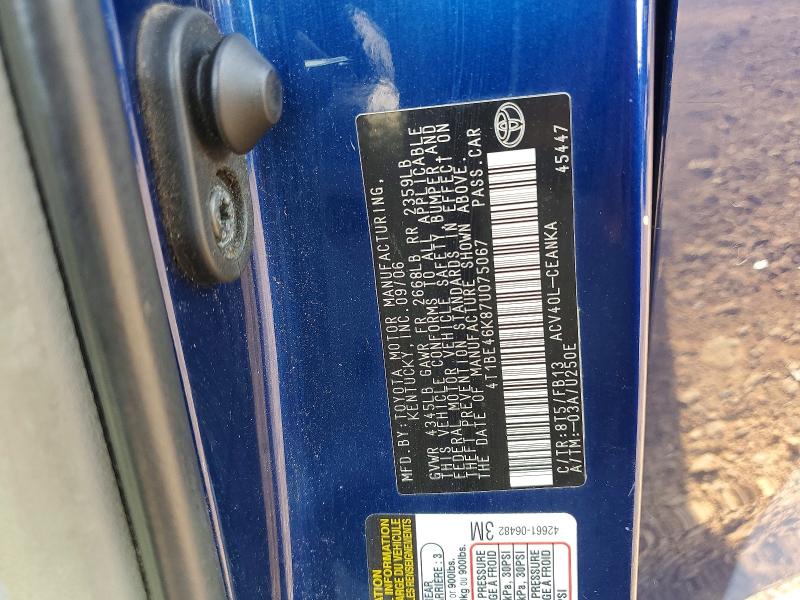 Продаж на аукціоні авто 2007 Toyota Camry, vin: 4T1BE46K87U075067, номер лоту: 61848746