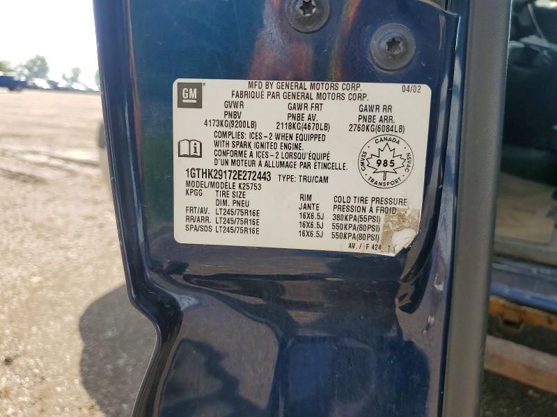 Auction sale of the 2002 Gmc Sierra, vin: 1GTHK29172E272443, lot number: 59341316