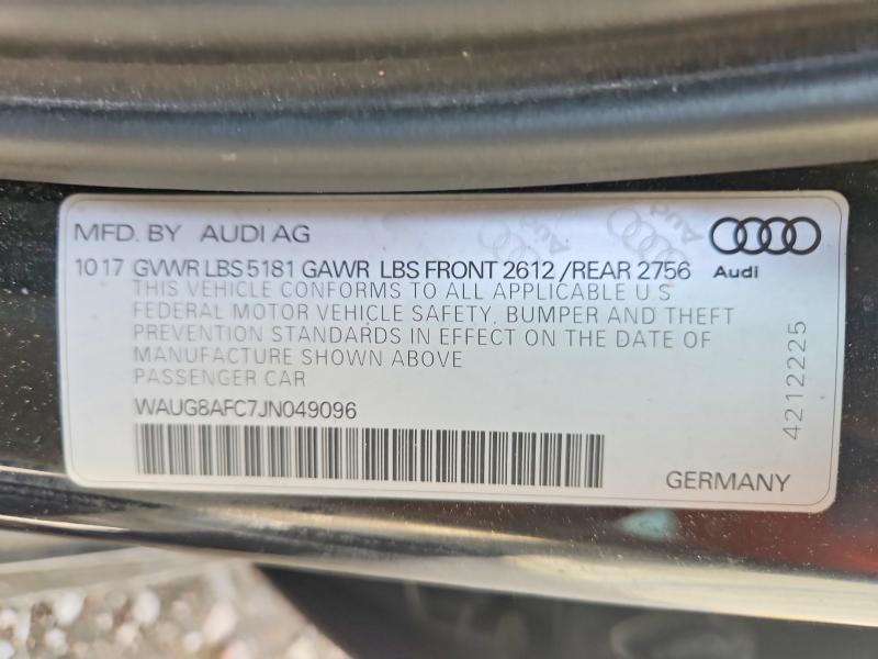 Aukcja sprzedaży 2018 Audi A6, vin: WAUG8AFC7JN049096, numer aukcji: 61522746