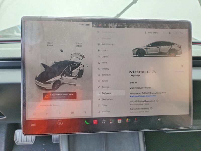 2026 Tesla Model 3 მანქანა იყიდება აუქციონზე, vin: 5YJ3E1EA1TF162781, აუქციონის ნომერი: 59283826