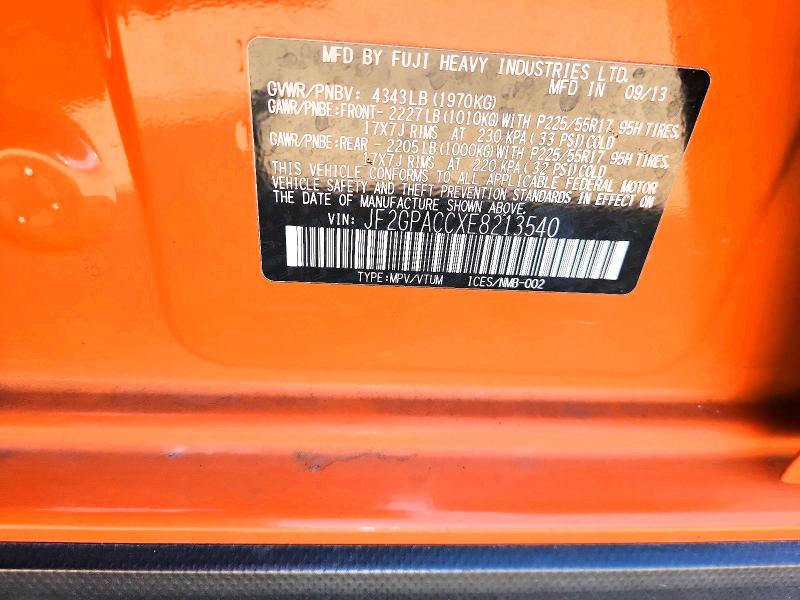 Продаж на аукціоні авто 2014 Subaru Xv Crosstrek, vin: JF2GPACCXE8213540, номер лоту: 61936606