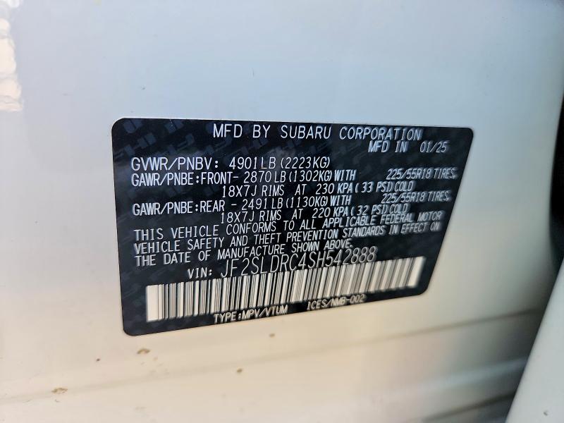 Продажа на аукционе авто 2025 Subaru Forester, vin: JF2SLDRC4SH542888, номер лота: 60399896