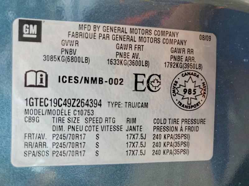 Aukcja sprzedaży 2009 Gmc Sierra, vin: 1GTEC19C49Z264394, numer aukcji: 60142386