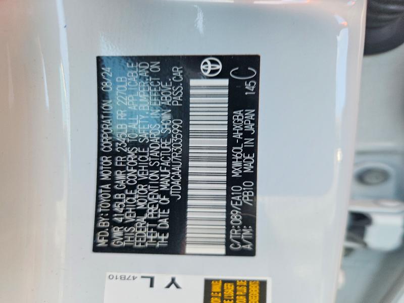 Aukcja sprzedaży 2024 Toyota Prius, vin: JTDACAAU7R3035990, numer aukcji: 62200736