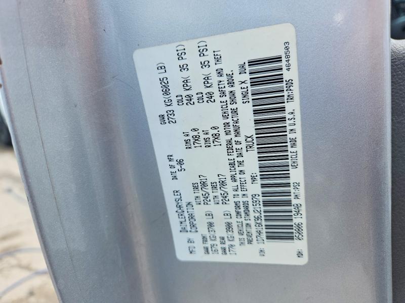 2006 Dodge Ram 1500 მანქანა იყიდება აუქციონზე, vin: 1D7HA16K96J215979, აუქციონის ნომერი: 60467956
