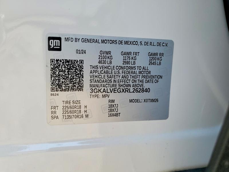 61780636 :رقم المزاد ، 3GKALVEGXRL262840 vin ، 2024 Gmc Terrain مزاد بيع