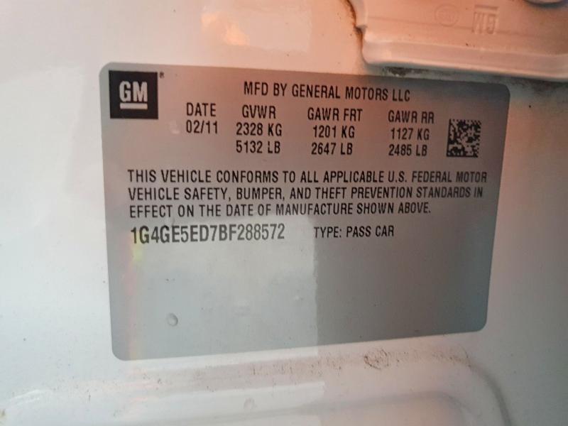 Продажа на аукционе авто 2011 Buick Lacrosse, vin: 1G4GE5ED7BF288572, номер лота: 62970306