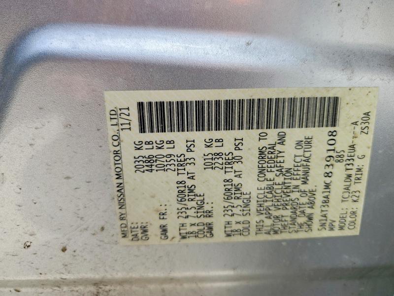 Продаж на аукціоні авто 2021 Nissan Rogue, vin: 5N1AT3BA1MC839108, номер лоту: 59324606