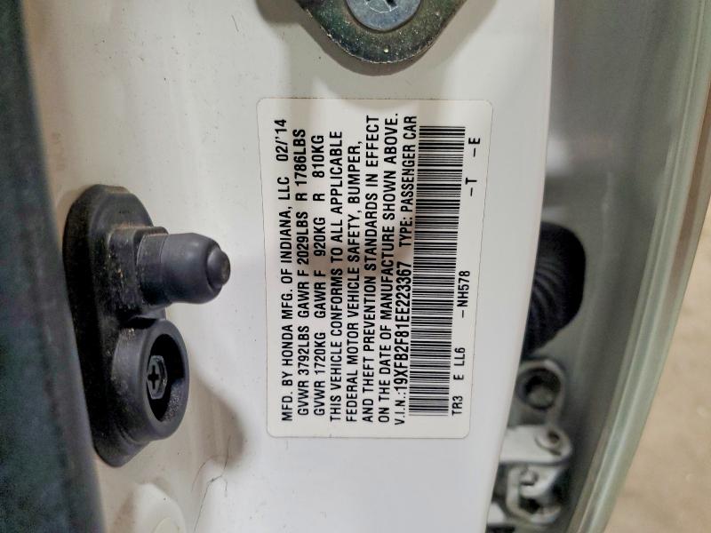 Продажа на аукционе авто 2014 Honda Civic, vin: 19XFB2F81EE223367, номер лота: 61879276