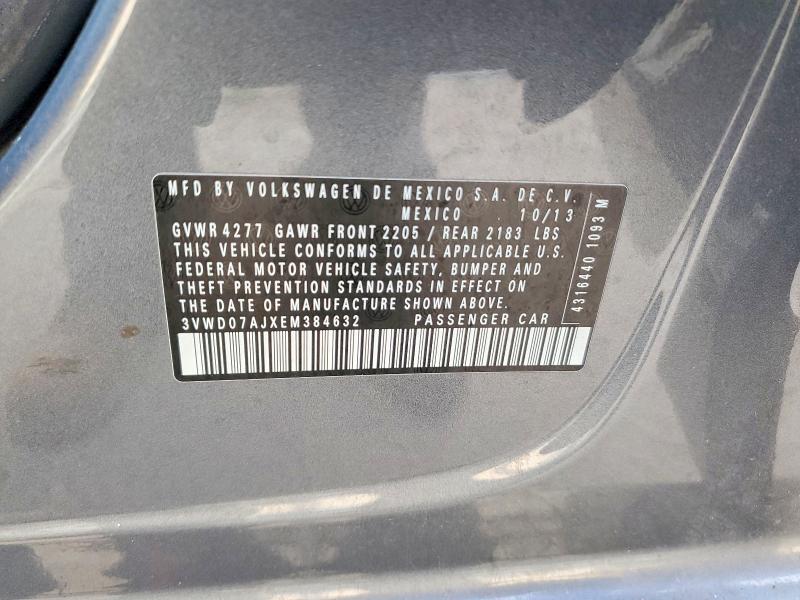 63138666 :رقم المزاد ، 3VWD07AJXEM384632 vin ، 2014 Volkswagen Jetta مزاد بيع