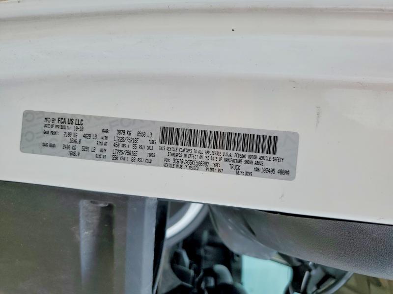 Продаж на аукціоні авто 2019 Ram Promaster 1500, vin: 3C6TRVAG5KE506887, номер лоту: 60678046