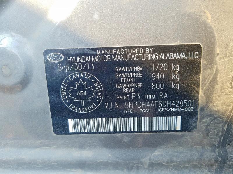 Aukcja sprzedaży 2013 Hyundai Elantra, vin: 5NPDH4AE6DH428501, numer aukcji: 58533816