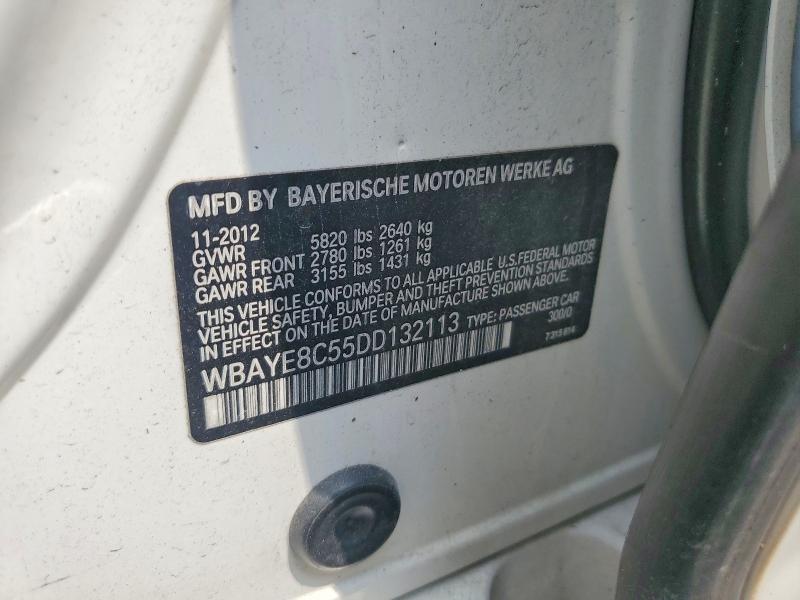 Продажа на аукционе авто 2013 Bmw 750, vin: WBAYE8C55DD132113, номер лота: 60641416