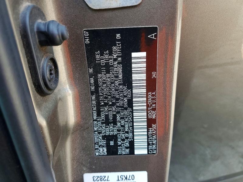 Продажа на аукционе авто 2007 Toyota Tundra, vin: 5TBRT541X7S453797, номер лота: 63053436