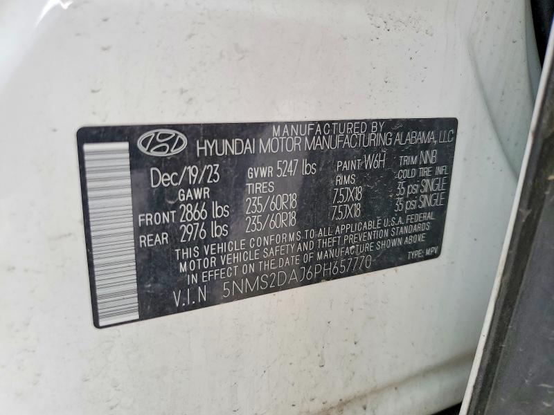 58558546 :رقم المزاد ، 5NMS2DAJ6PH657770 vin ، 2023 Hyundai Santa Fe مزاد بيع