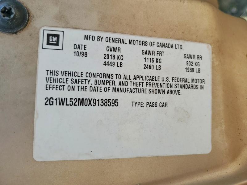 Продажа на аукционе авто 1999 Chevrolet Lumina, vin: 2G1WL52M0X9138595, номер лота: 62576176