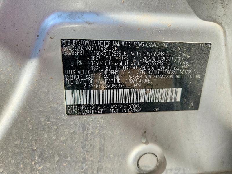 Aukcja sprzedaży 2013 Toyota Rav4, vin: 2T3YFREV0DW066947, numer aukcji: 61079936
