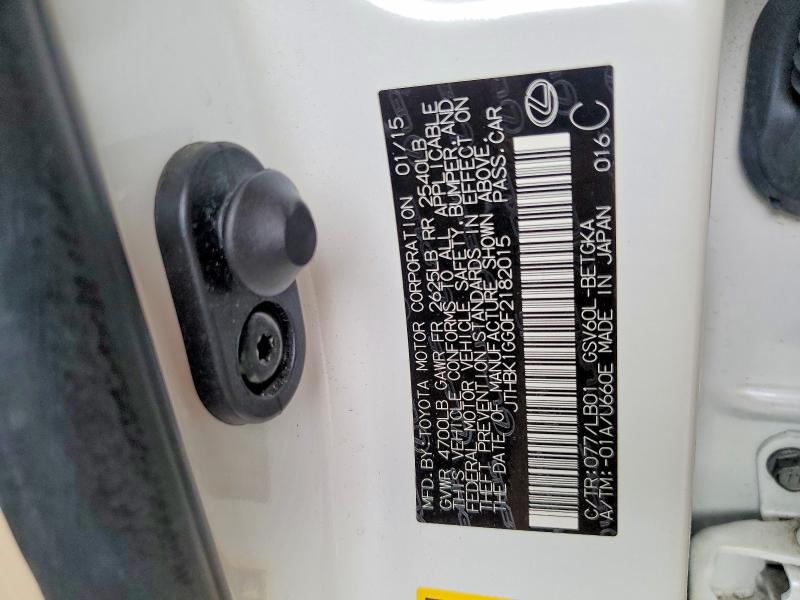 60641596 :رقم المزاد ، JTHBK1GG0F2182015 vin ، 2015 Lexus Es مزاد بيع