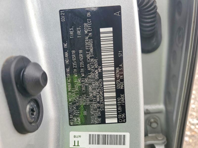 Aukcja sprzedaży 2021 Toyota Highlander, vin: 5TDCZRAH5MS524629, numer aukcji: 61180286