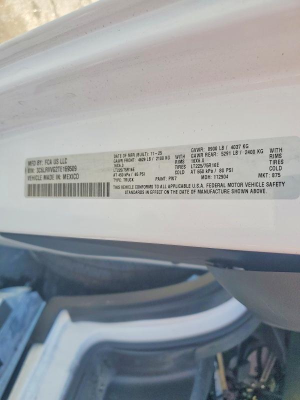 2026 Ram Promaster 2500 მანქანა იყიდება აუქციონზე, vin: 3C6LRVVG2TE169509, აუქციონის ნომერი: 58305616