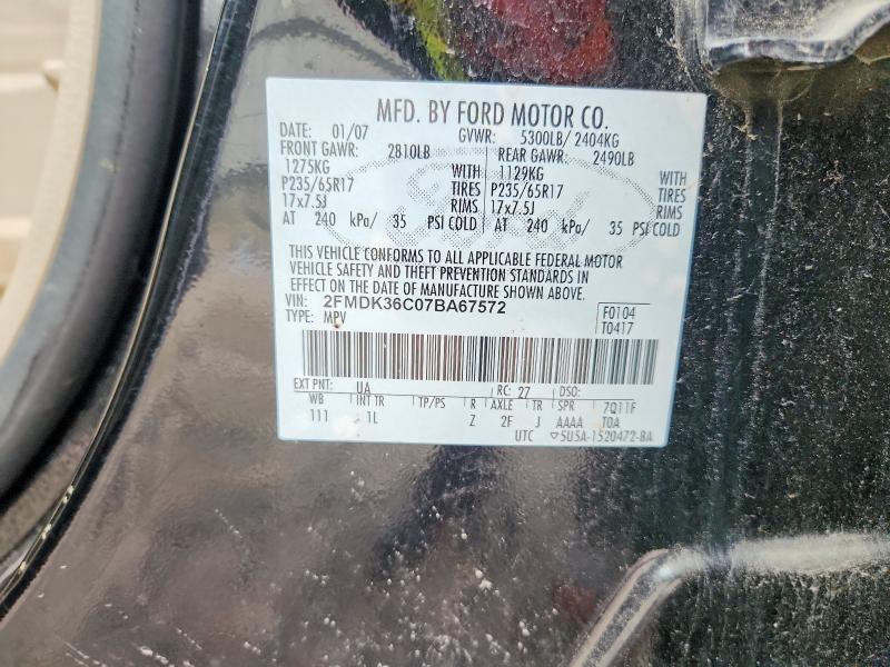 Aukcja sprzedaży 2007 Ford Edge, vin: 2FMDK36C07BA67572, numer aukcji: 60996796