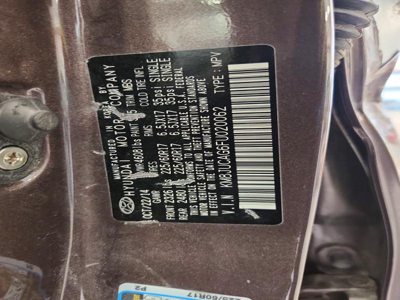 2015 Hyundai Tucson მანქანა იყიდება აუქციონზე, vin: KM8JUCAG6FU020062, აუქციონის ნომერი: 59853466