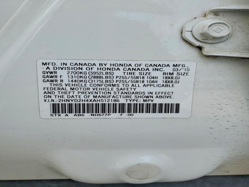 Продаж на аукціоні авто 2010 Acura Mdx, vin: 2HNYD2H4XAH512186, номер лоту: 60306946