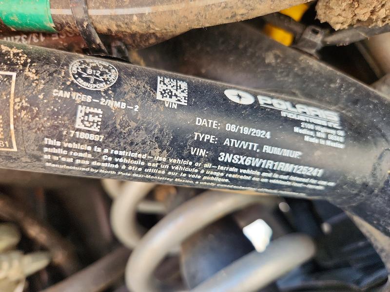 Aukcja sprzedaży 2024 Polaris Ranger, vin: 3NSX6W1R1RM125241, numer aukcji: 60042646