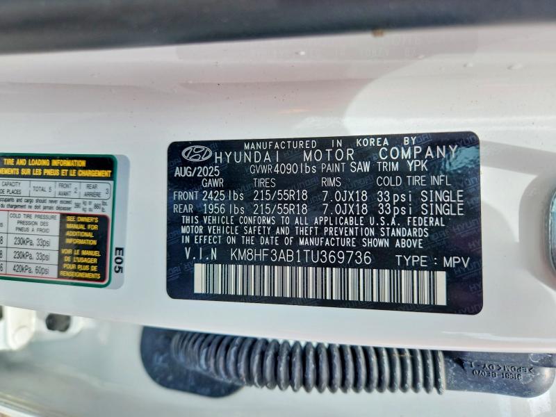 Aukcja sprzedaży 2026 Hyundai Kona, vin: KM8HF3AB1TU369736, numer aukcji: 63201366