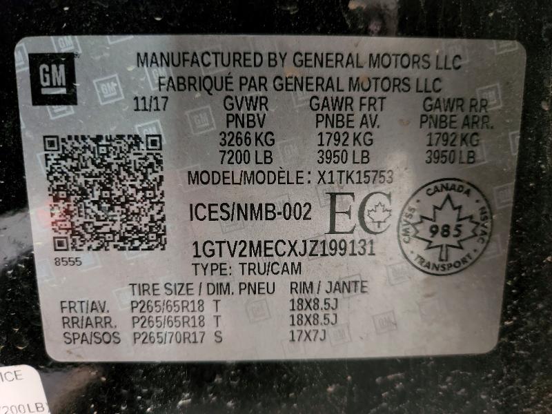2018 Gmc Sierra მანქანა იყიდება აუქციონზე, vin: 1GTV2MECXJZ199131, აუქციონის ნომერი: 60869946