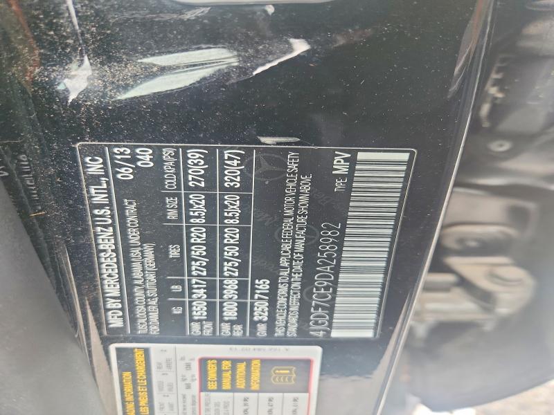 61028186 :رقم المزاد ، 4JGDF7CE9DA258982 vin ، 2013 Mercedes-benz Gl مزاد بيع
