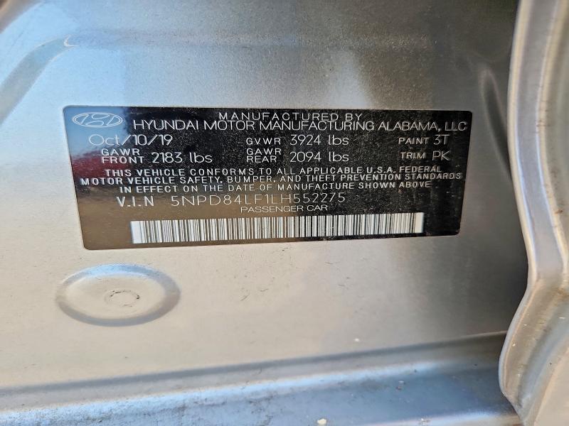 Продажа на аукционе авто 2020 Hyundai Elantra, vin: 5NPD84LF1LH552275, номер лота: 61883676