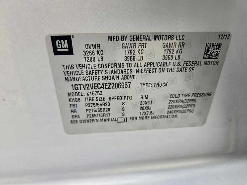 2014 Gmc Sierra მანქანა იყიდება აუქციონზე, vin: 1GTV2VEC4EZ206957, აუქციონის ნომერი: 60811056