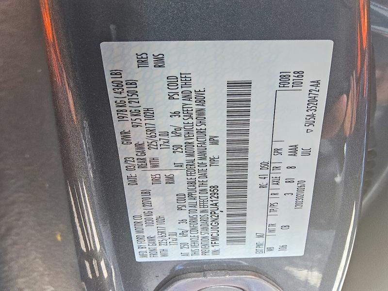 63001156 :رقم المزاد ، 1FMCU0GN2PUA12958 vin ، 2023 Ford Escape مزاد بيع